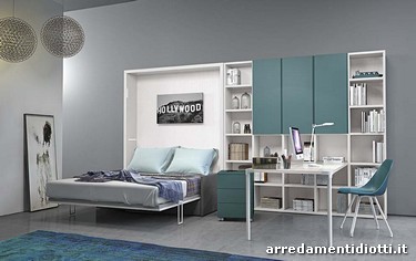 letti trasformabili ribaltabili a scomparsa Nobu matrimoniale divano scrivania home office clei